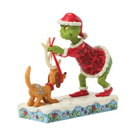 Grinch Tying Antlers Max- Jim Shore