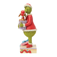 Grinch Holding Gift with Max- Jim Shore