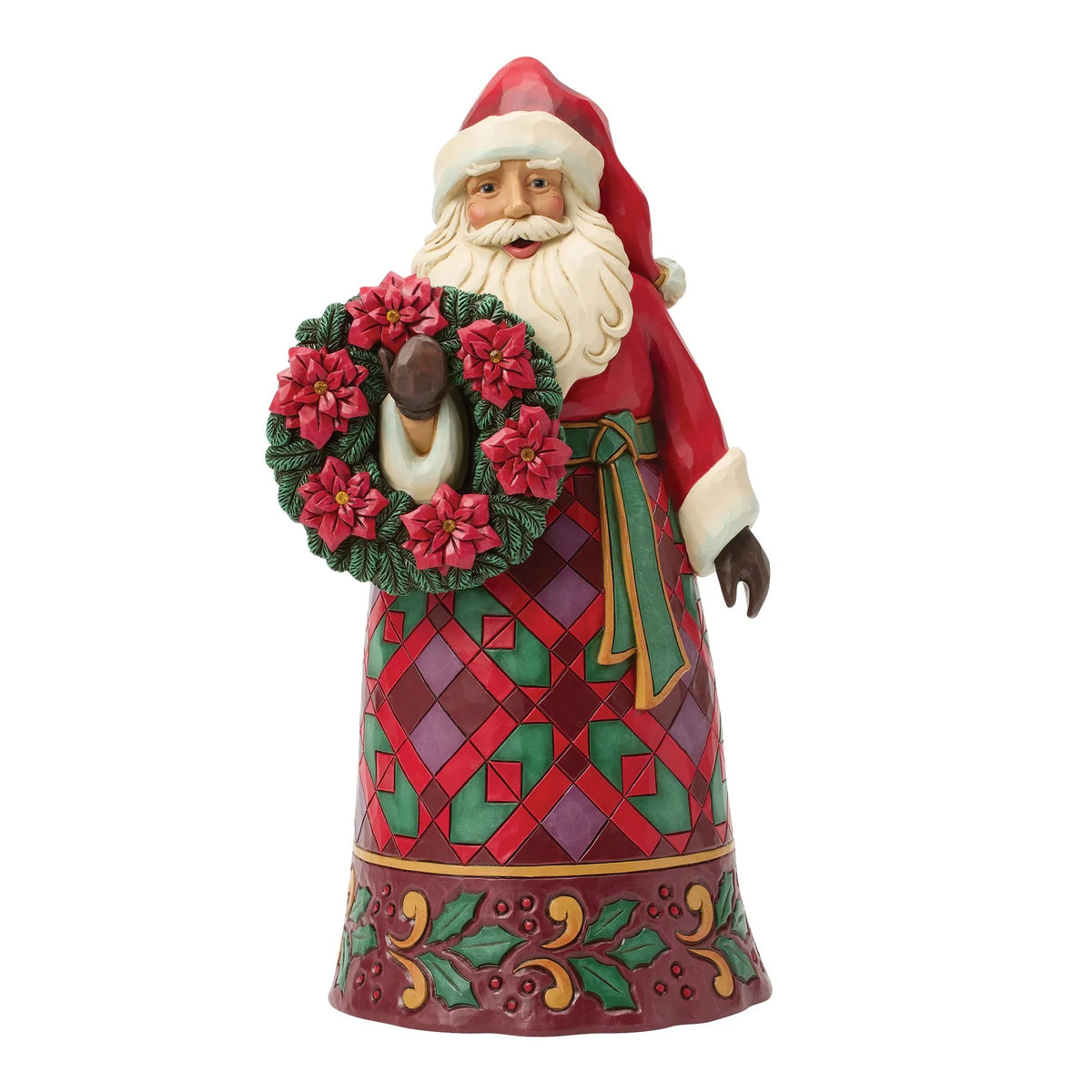 Santa With Wreath and Poinsettia- Jim Shore