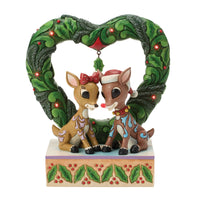 Rudolph & Clarice Heart Wreathe- Jim Shore