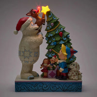 Bumble Holding Rudolph by Tree- Jim Shore