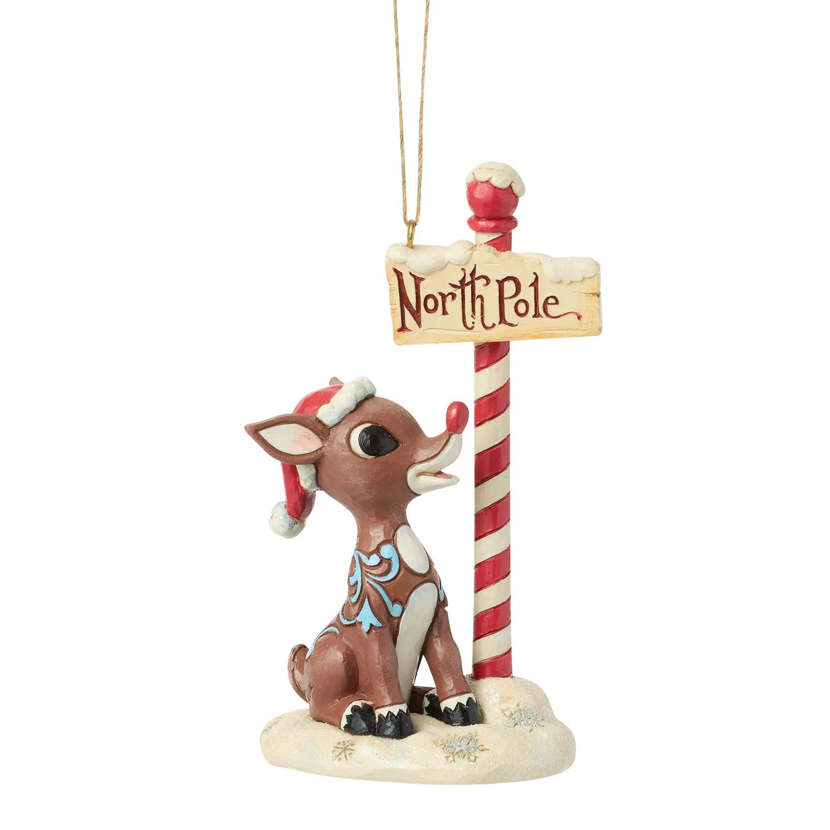 Rudolph by North Pole Sign -Jim Shore
