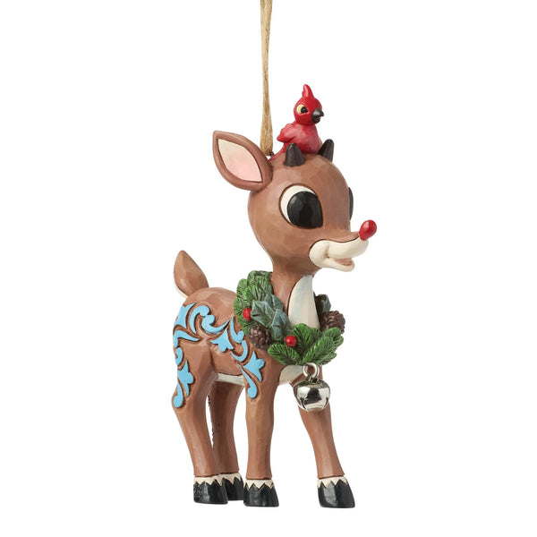 Rudolph with Wreath Ornament- Jim Shore