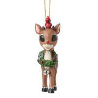 Rudolph with Wreath Ornament- Jim Shore