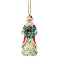 Santa Holding Wreath Ornament- Jim Shore