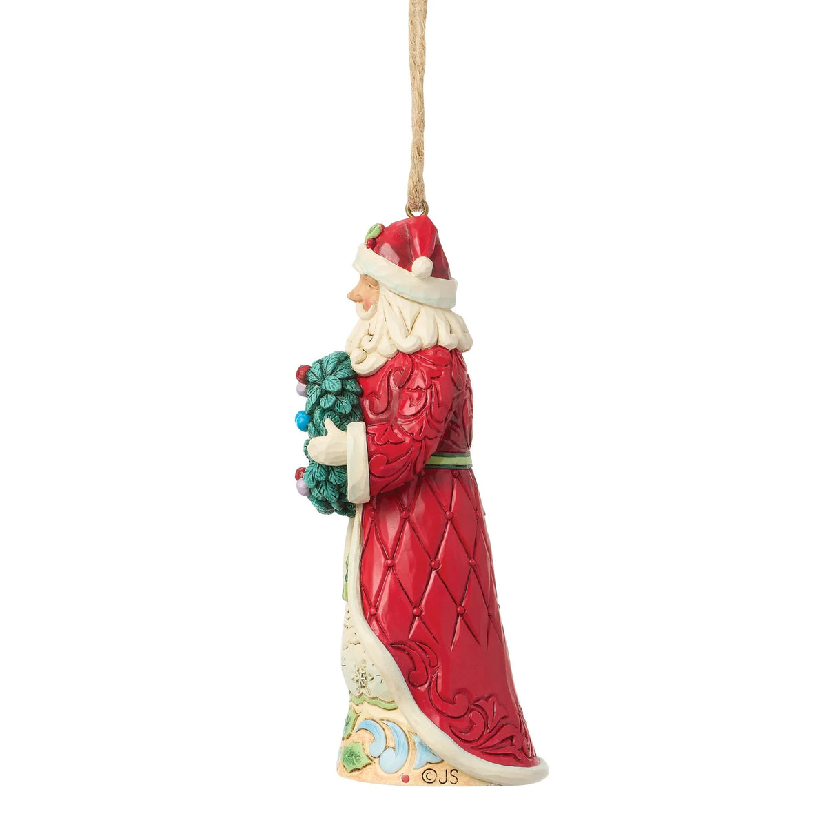 Santa Holding Wreath Ornament- Jim Shore