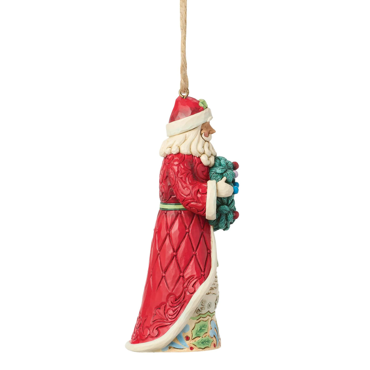Santa Holding Wreath Ornament- Jim Shore
