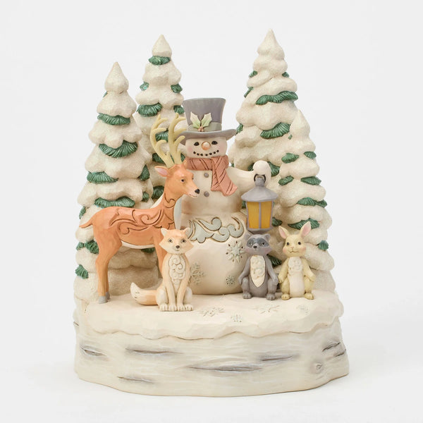 Woodland Snowman With Forest- Jim Shore