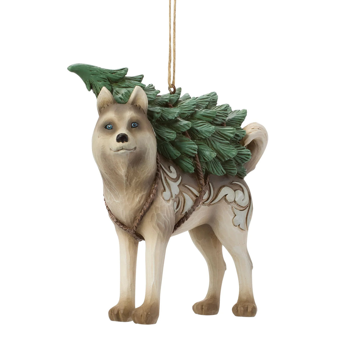 Woodland Husky with Tree Ornament- Jim Shore