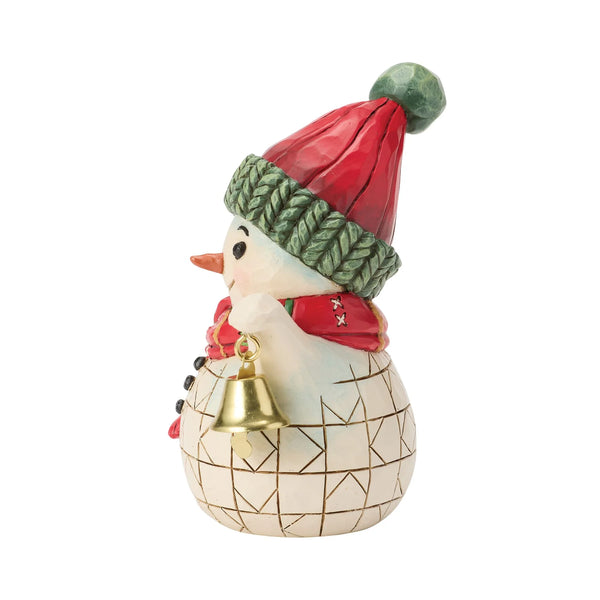 Snowman Holding Mini Bell, Jim Shore