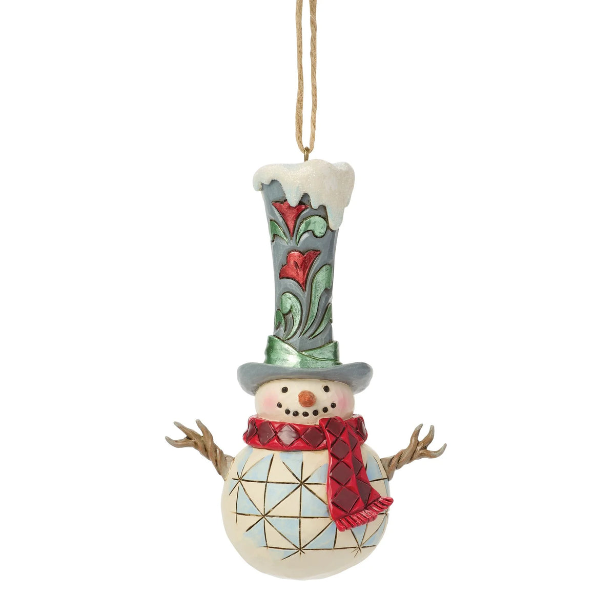 Snowman Tall Top Hat Ornament- Jim Shore