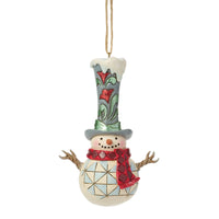 Snowman Tall Top Hat Ornament- Jim Shore