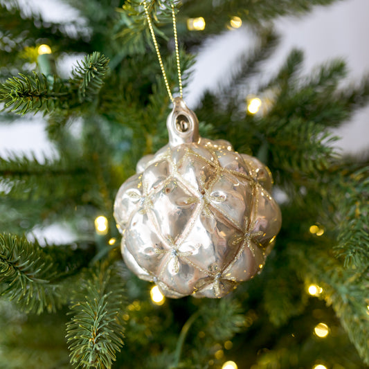 Champagne Pearl Glass Ball Ornament