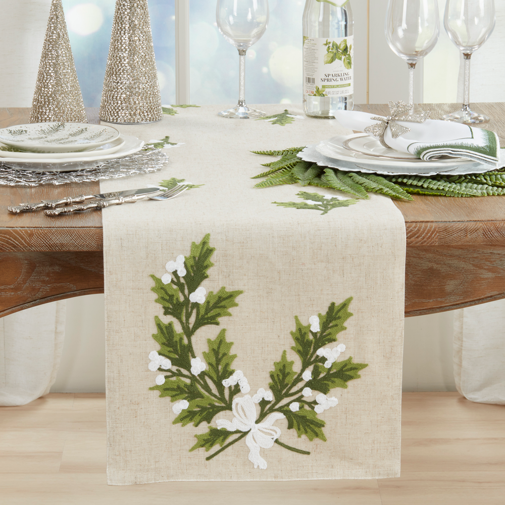 16X70 Holly Leaves Runner