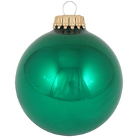 Emerlad Green Glass Ball Ornaments 8/Box