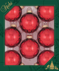 Red Glass Ball Ornaments 8/Box