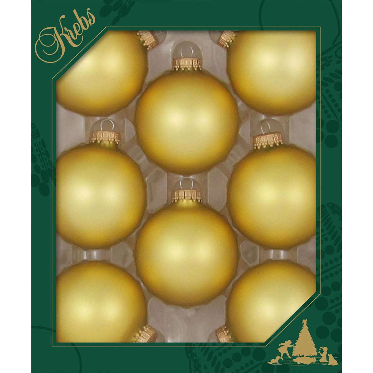 Velvet Gold Glass Ball Ornaments 8/Box