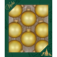 Velvet Gold Glass Ball Ornaments 8/Box