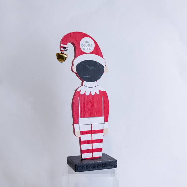 10" Boy Elf On Wood Stand (CLR)