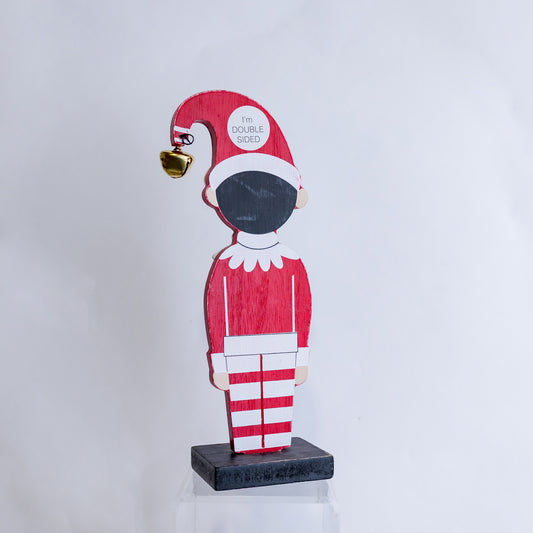 10" Boy Elf On Wood Stand (CLR)