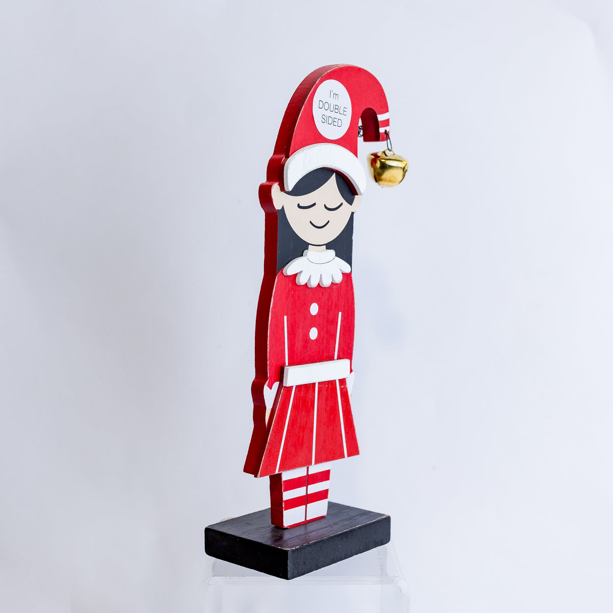 10" Girl Elf On Wood Stand (CLR)