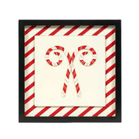 Candy Cane Heart Reversible Wood Frame Sign