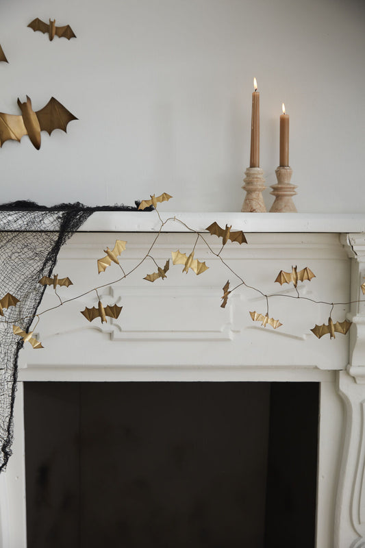 6' Gold Winged Bat Garland