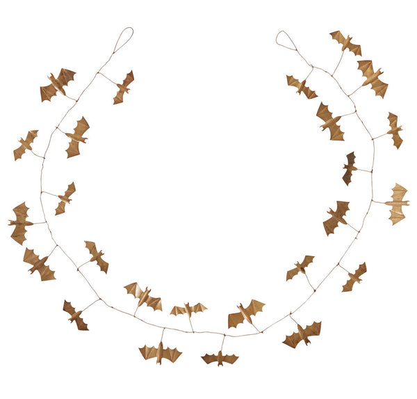 6' Gold Winged Bat Garland