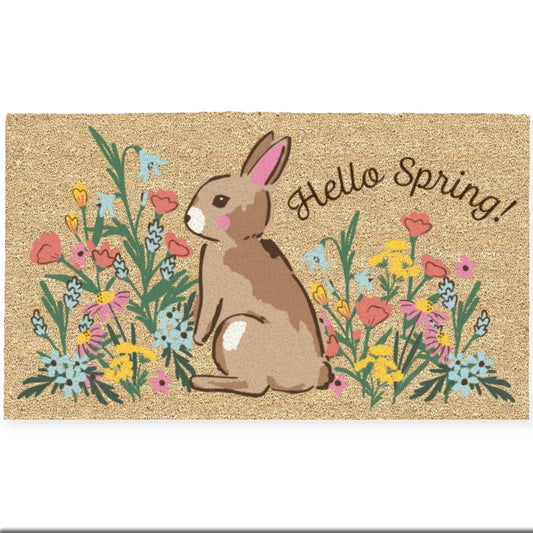 Hello Spring Bunny Doormat