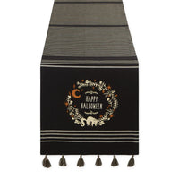 Double-sided Spooky Wreath with Fringe Table Runner