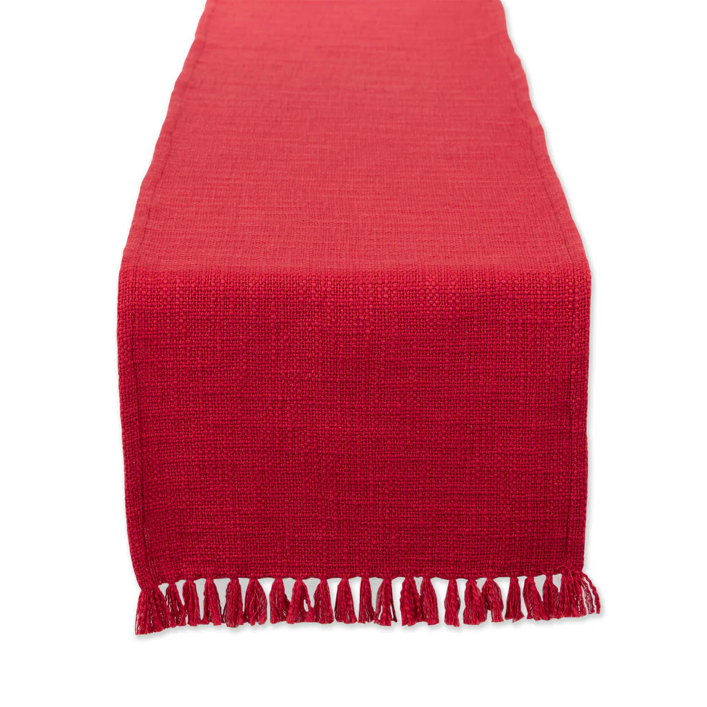 Holly Berry Table Runner With Fringe