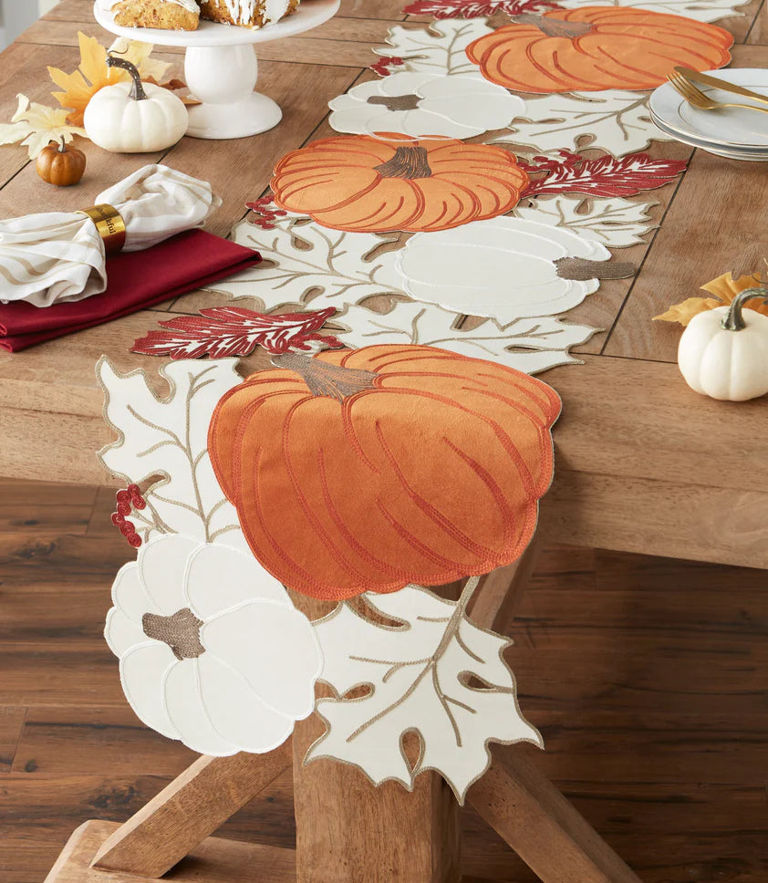 Pumpkin Patch Embellished Table Runner