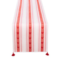 Red & White Runner With Tassels