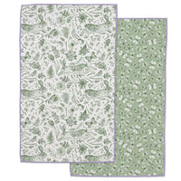 Easter Meadow Green Printed Microfiber Dishtowel