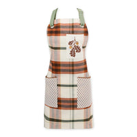 Autumn Picnic Plaid Embellished Apron