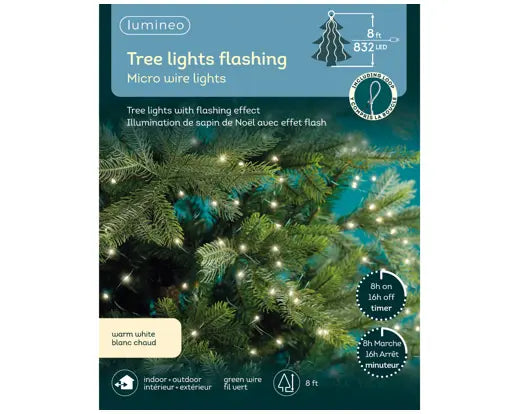 94" Green/Warm White Lights Tree Bunch with LED Flashing