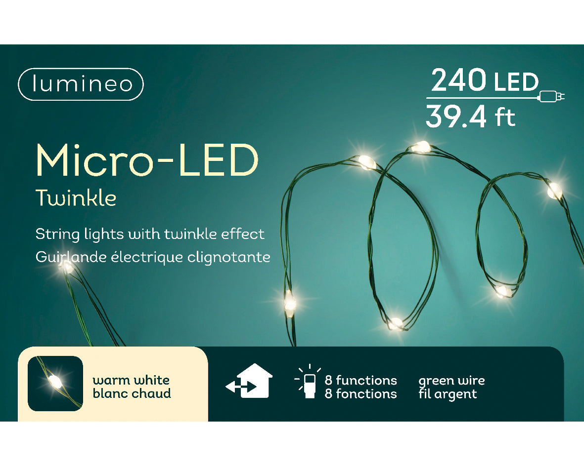 Green/Warm, 8-Function LED Fairy Lights