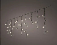 147" Black/Warm White Lights Icicle Compact 8- Function Twinkle