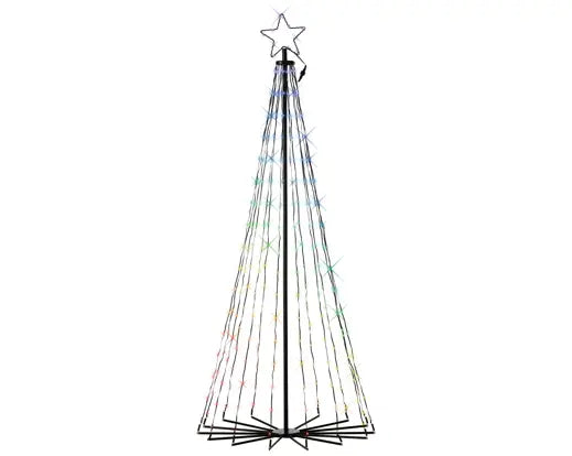 71" Tree Outdoor RGB Black Frame