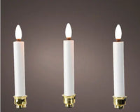 374" White/Gold Warm Lights Candle with Clips