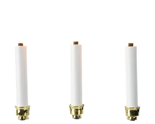 374" White/Gold Warm Lights Candle with Clips