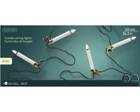 374" White/Gold Warm Lights Candle with Clips