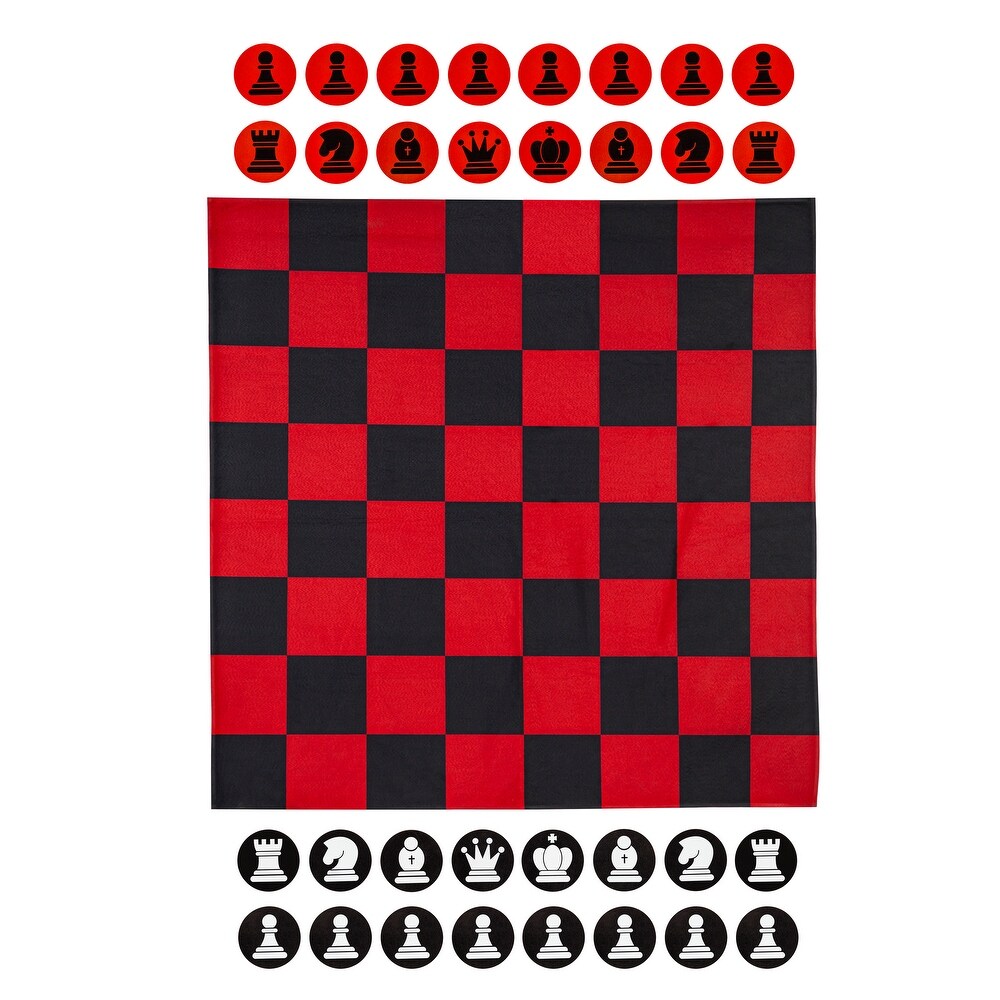 Checkers/Chess Outdoor Reversible Game Set with Storage Bag