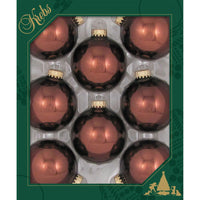 Shiny Friar Brown Glass Ball Ornaments 8/Box