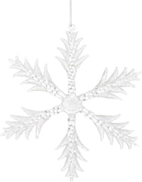 Snowflake Glass Ornament Assorted (CLR)