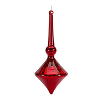 10" Drop Red Glass Ornament Assorted