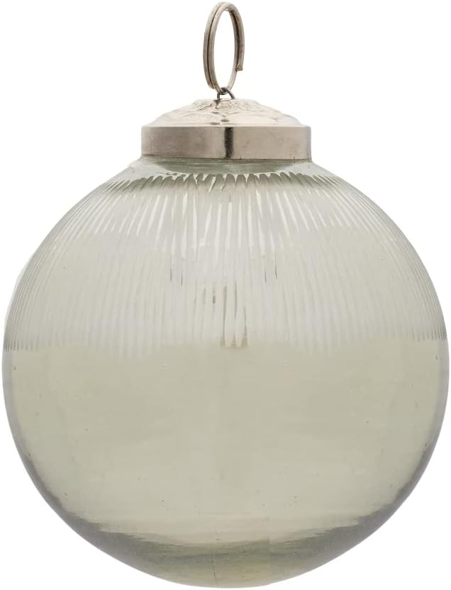 Modern Display Ribbed Glass Ornament