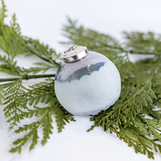 3" Frosted Clear Glass Ornament (CLR)