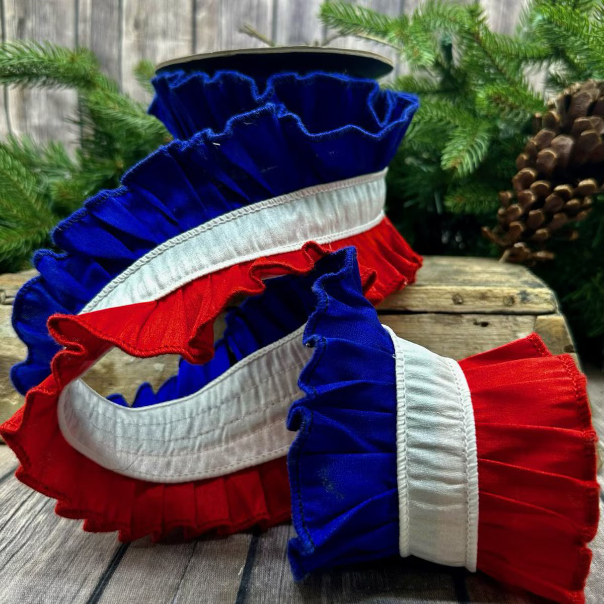 4"X5Yd Dupion Ruffle Ribbon