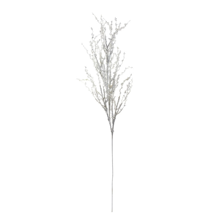 32" Beaded/Glittered Silver Branch